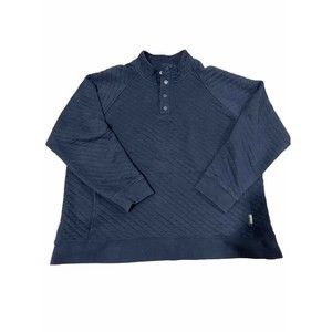 Eddie‎ Bauer Quilted Jacket Pullover Men 2XL Blue 1/4 Snap Front Pocket